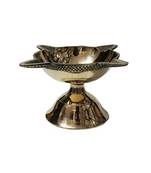 Salvus  Handmade Brass Chaarmukhi Diya Deepak for Pooja  Temple  Home Office Decor (3 Inch)