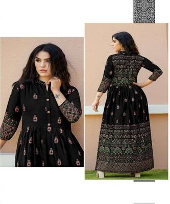 black Pure Rayon Bandhani Print Kurta 2