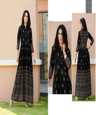 black Pure Rayon Bandhani Print Kurta 3