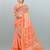 Glorious Light Orange & Light Peach colour printed saree with blouse