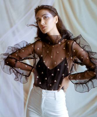 Payal Singhal Ara Black Organza Top 3