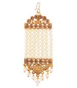Gold pearl maang-tikka