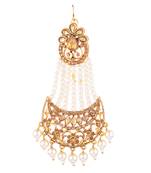 Gold pearl maang-tikka