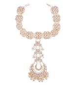 Gold pearl maang-tikka