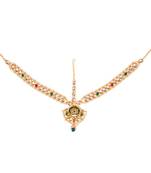 Gold pearl maang-tikka