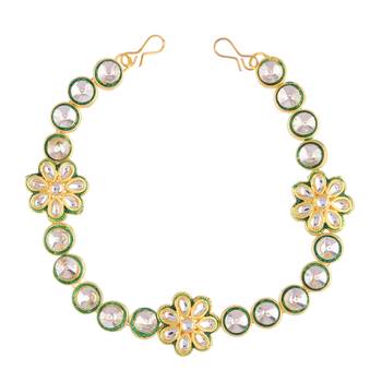 Gold cubic zirconia maang-tikka 1