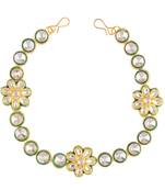 Gold cubic zirconia maang-tikka