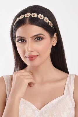 Gold cubic zirconia maang-tikka 2