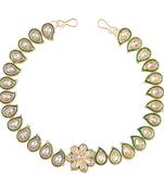 Gold cubic zirconia maang-tikka