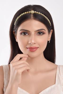 Gold cubic zirconia maang-tikka 2
