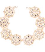 Gold pearl maang-tikka