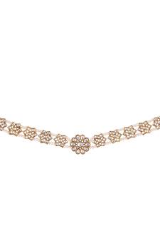 Gold pearl maang-tikka