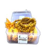 BRIJ HAAT Original Rosary haldi Mala 108+1 Beads of Turmeric with Cotton Gaumukhi Japa Bag