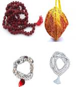 BRIJ HAAT 108+1 Beads jaap japa 3 mala Combo of ( Lal chandan/ White tulsi/ Vaijayanti ) with jaap bag