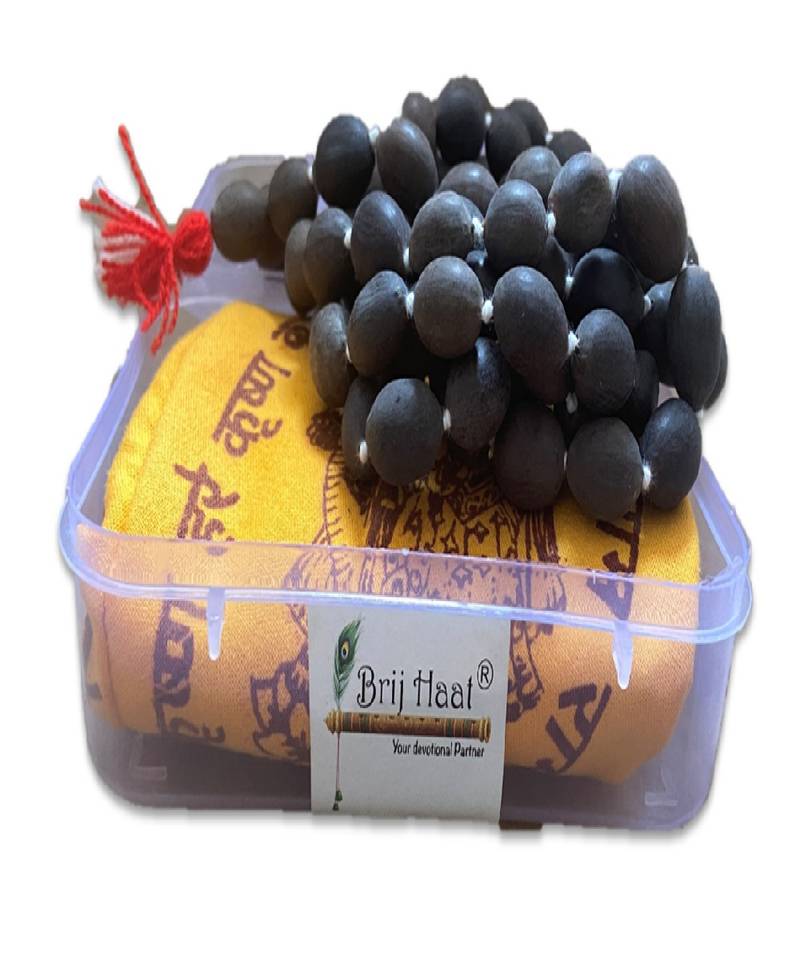 BRIJ HAAT Original Lotus Seed Rosary Kamal gatta jap mala 108+1 Beads with Cotton Gaumukhi Japa Bag