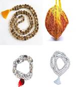 BRIJ HAAT 108+1 Beads jaap japa 3 mala Combo of ( Brown Tulsi  / White tulsi/ Vaijayanti ) with jaap bag