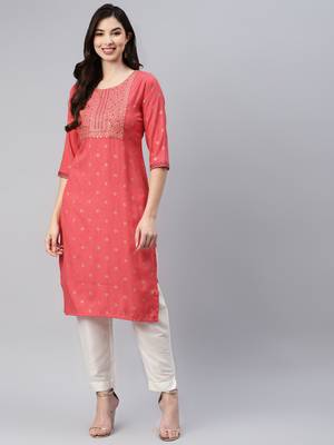 Red printed cotton ethnic-kurtis 2