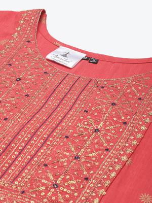 Red printed cotton ethnic-kurtis 5