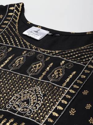 Black printed cotton ethnic-kurtis 5