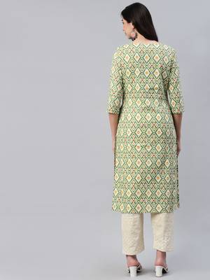 Green printed cotton ethnic-kurtis 4