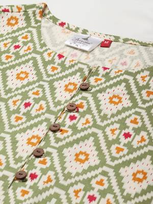 Green printed cotton ethnic-kurtis 5