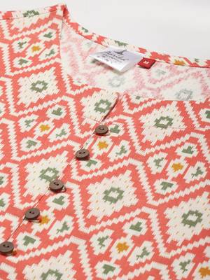 Red printed cotton ethnic-kurtis 5