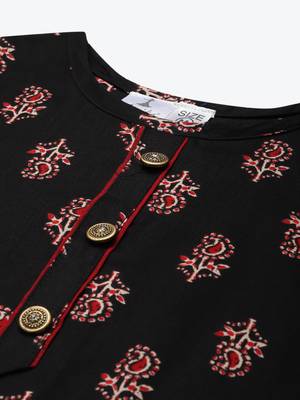 Black printed cotton ethnic-kurtis 5