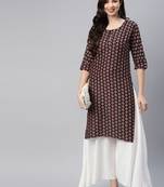 Black printed cotton ethnic-kurtis