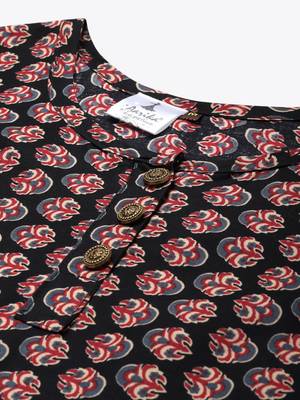 Black printed cotton ethnic-kurtis 5