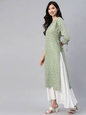 Green printed cotton ethnic-kurtis 3