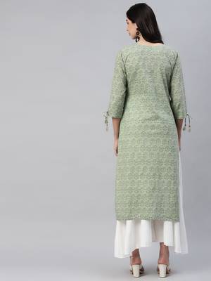 Green printed cotton ethnic-kurtis 4