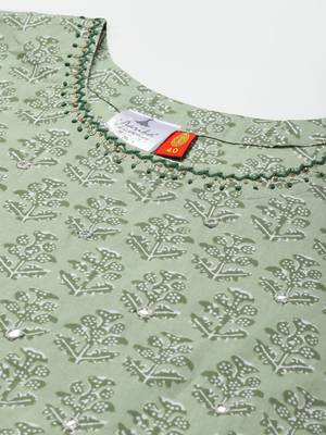 Green printed cotton ethnic-kurtis 5