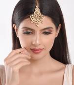 Gold pearl maang-tikka