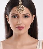 Gold pearl maang-tikka