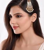 Gold pearl maang-tikka