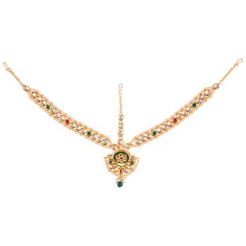 Gold pearl maang-tikka 4