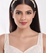 Gold pearl maang-tikka