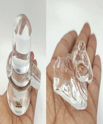Crystal Shivling Shiva Lingam with Crystal Nandi for Pooja (300) 1