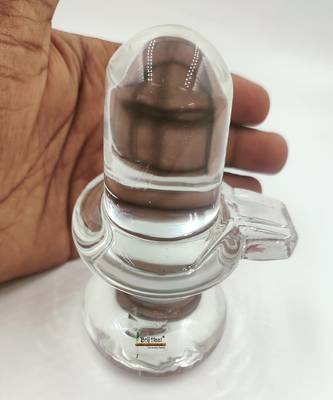 Crystal Shivling Shiva Lingam with Crystal Nandi for Pooja (300) 2
