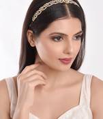 Gold pearl maang-tikka