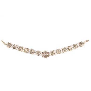 Gold pearl maang-tikka 4