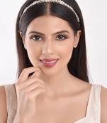 Gold cubic zirconia maang-tikka