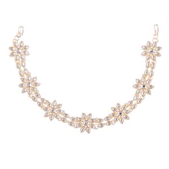 Gold cubic zirconia maang-tikka 4