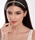 Gold cubic zirconia maang-tikka