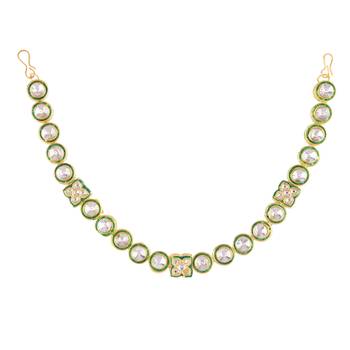 Gold cubic zirconia maang-tikka 4
