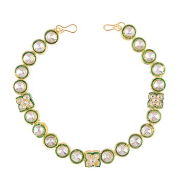 Gold cubic zirconia maang-tikka 5