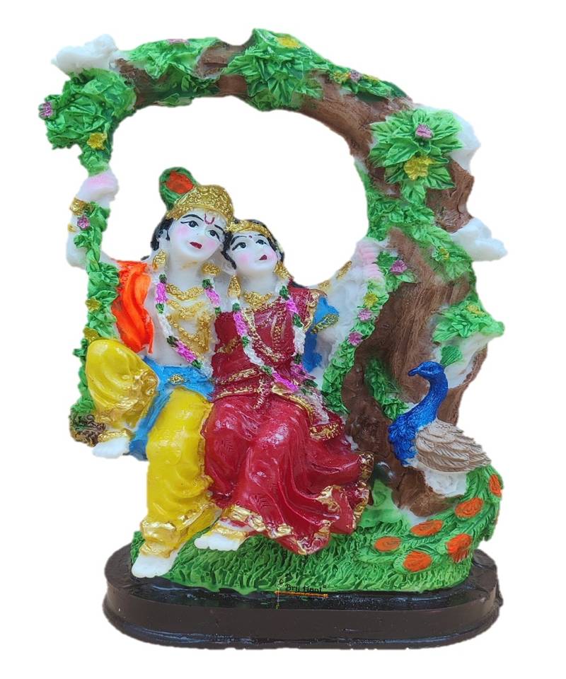 Polyresin Radha Krishna with jhula Showpiece Big @ 20cm
