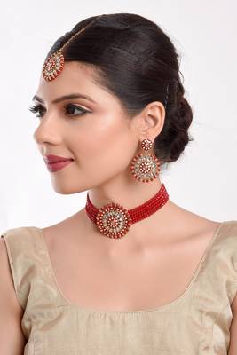 Red cubic zirconia necklace-sets 2