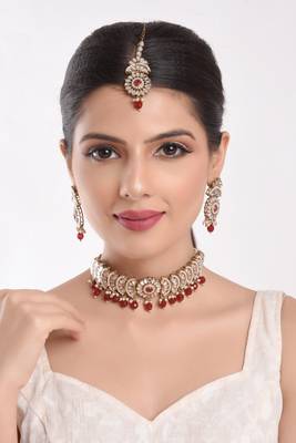 Red pearl necklace-sets 1