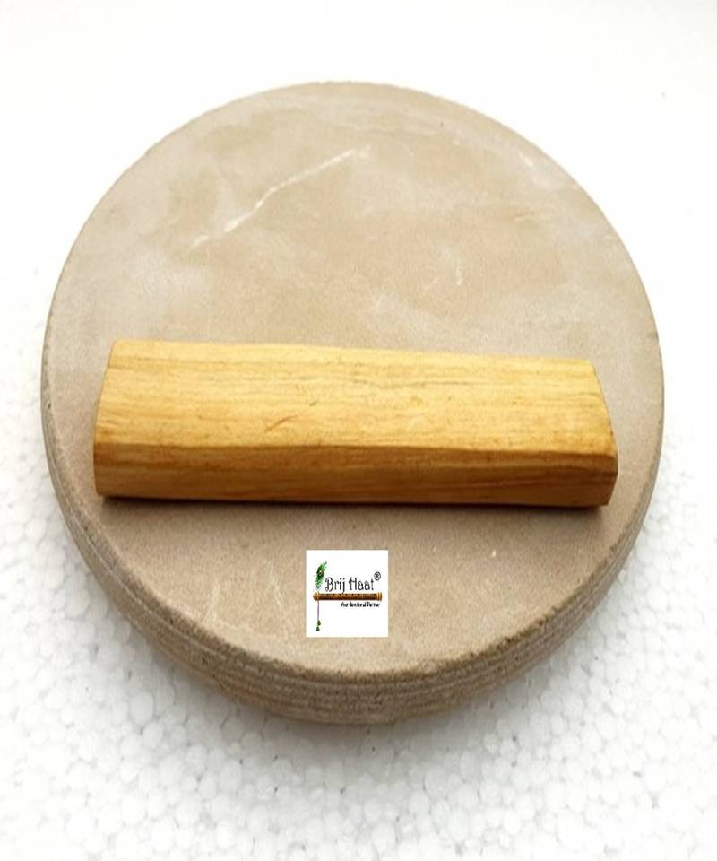 Original Chandan Stick with Chandan rubbing Stone chakla Pata @5inch